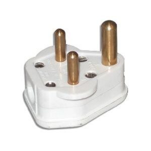 5A ROUND PIN MAINS PLUG WHITE