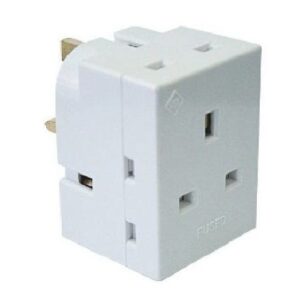 3-WAY MAINS ADAPTOR FUSED