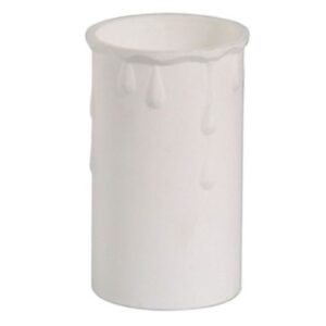 WHITE PLASTIC CANDLE DRIP 37X70MM