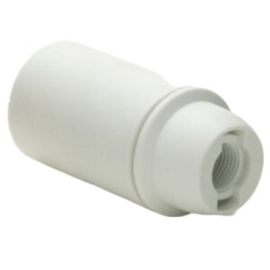 SES WHITE PLAIN PLASTIC LAMPHOLDER WITH 10MM ENTRY