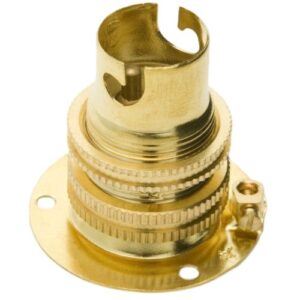 POLISHED BRASS BC BATTEN HOLDER WITH SHADE RING