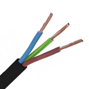 3 CORE ROUND 1.0MM BLACK MAINS FLEX 10MTR