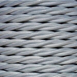 3 CORE 0.75MM 3 METRE GREY TWISTED BRAIDED CABLE