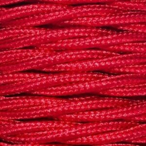 3 CORE 0.75MM 3 METRE RED TWISTED BRAIDED CABLE