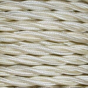 3 CORE 0.75MM 3 METRE IVORY TWISTED BRAIDED CABLE