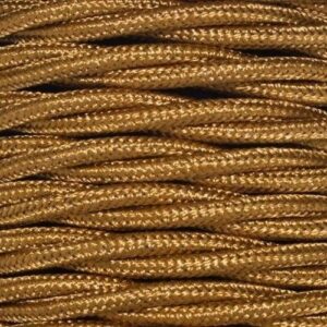 3 CORE 0.75MM 3 METRE ANTIQUE GOLD TWISTED BRAIDED CABLE