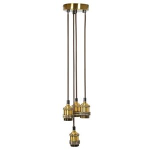 QUAD ES PENDANT CORD SET ANT. GOLD