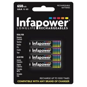 INFAPOWER AAA 650 MAH RECH. BATTS. 4PK
