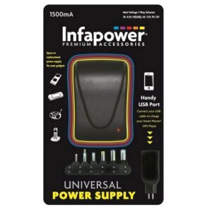 INFAPOWER 1500mA UNIV MAINS ADAPTOR+USB