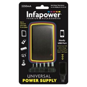 INFAPOWER 2250mA UNIV MAINS ADAPTOR+USB